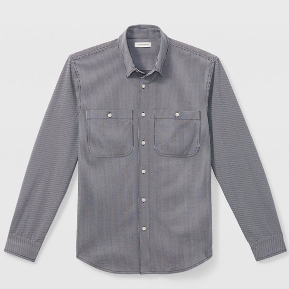 Striped Knit Utility Shirt - New With Tags - NEVER WORN - Blue Multi - Picture 4 of 4